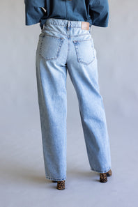 Hidden Mid-Rise Adjustable Baggy Jeans for Women 