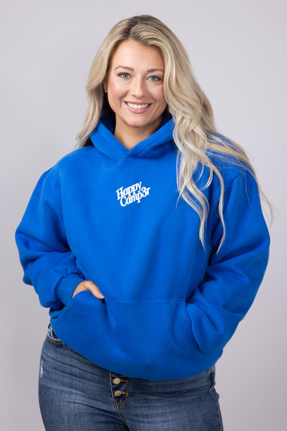 Happy Camp3r Puff Series Hoodie for Women in Royal Blue