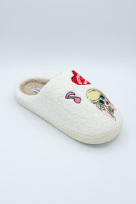 In My Cozy Era Patch Slippers for Women in White