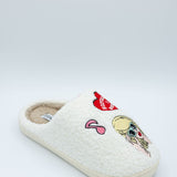 In My Cozy Era Patch Slippers for Women in White