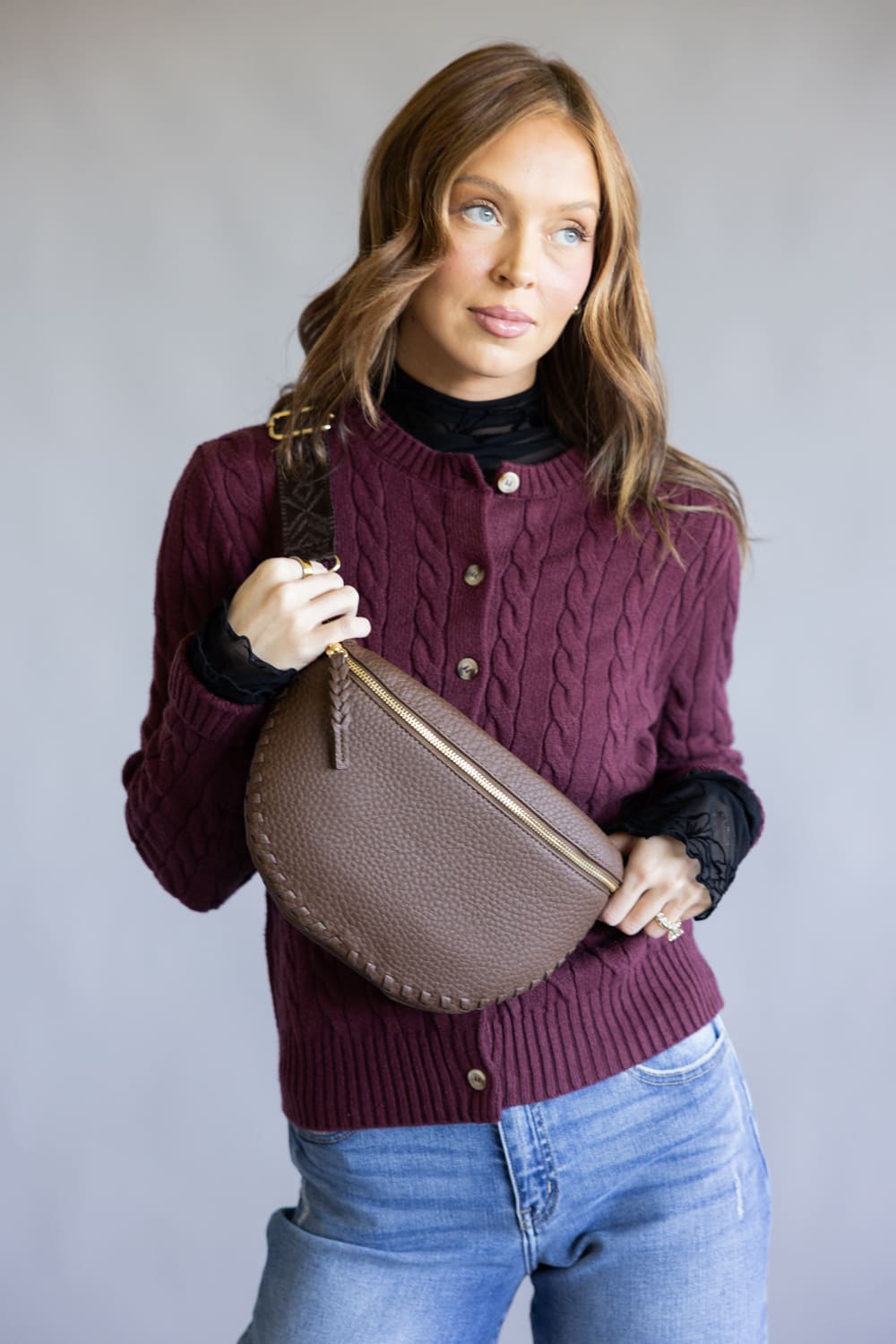 Janae Crossbody Bag in Dark Brown