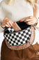 KW Fashion Checkered Crossbody Bag for Women in Brown