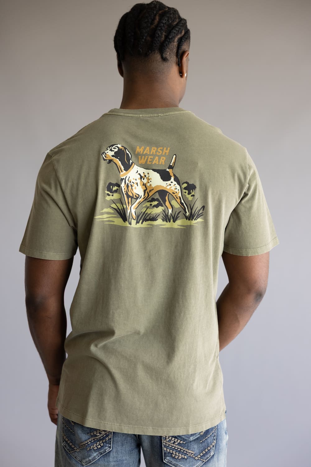 Marsh Wear Heritage Pointer T-Shirt for Men in Vintage Moss
