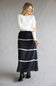 Rowan Polka Dot Tiered Maxi Skirt for Women in Black