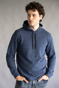 Fleece Lined Hoodie for Men in Navy