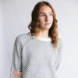 Textured Reglan Sleeve Sweater for Women in Charcoal