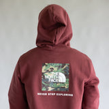 The North Face Camo Box Logo Hoodie for Men in Sumac Red