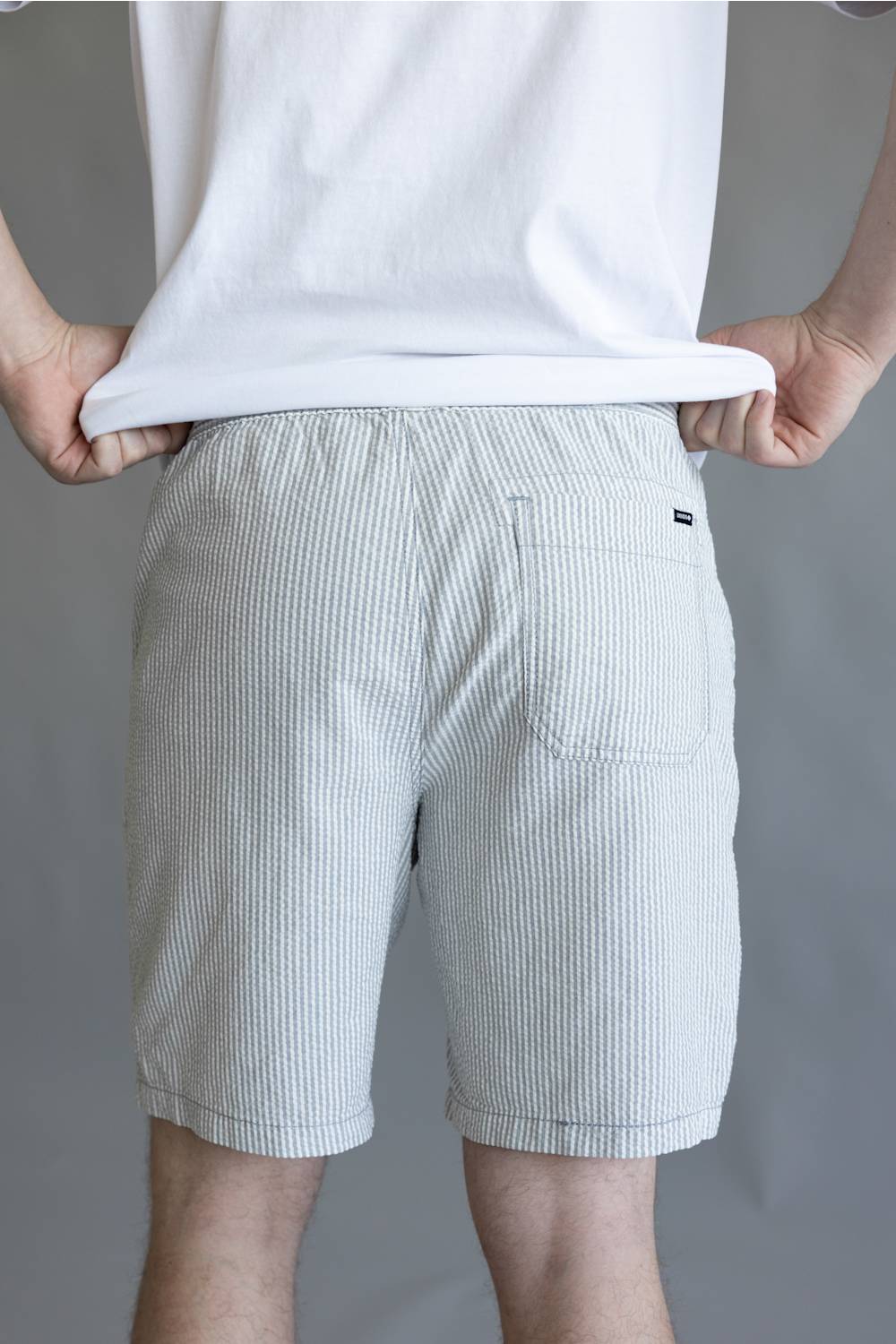 Union Paloma Seersucker 8” Shorts for Men in White