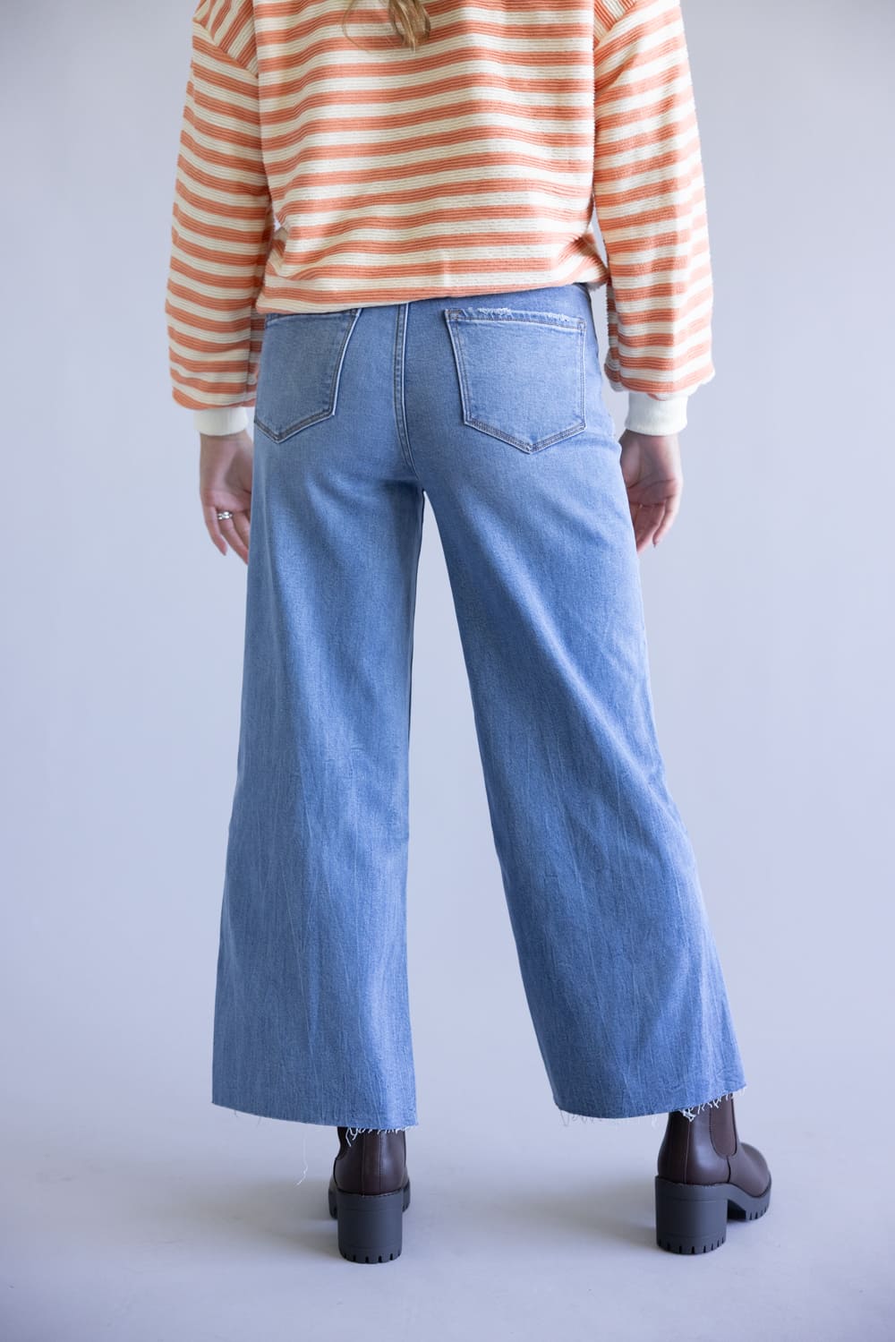 Vervet Super Soft High Rise Wide Crop Jeans for Women