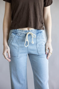 Vervet High-Rise Elastic Waistband Wide Leg Jeans for Women