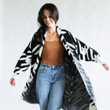 Zig Pattern Cardigan for Women in Black