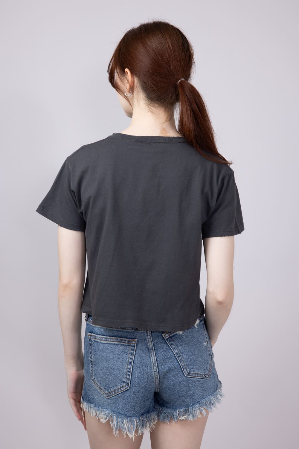 Cherries Leopard Graphic T-Shirt for Women in Grey Black