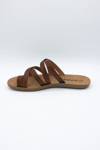 Soda Isabel Strappy Toe Sandals for Women in Cognac