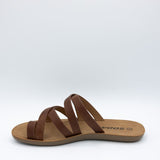 Soda Isabel Strappy Toe Sandals for Women in Cognac