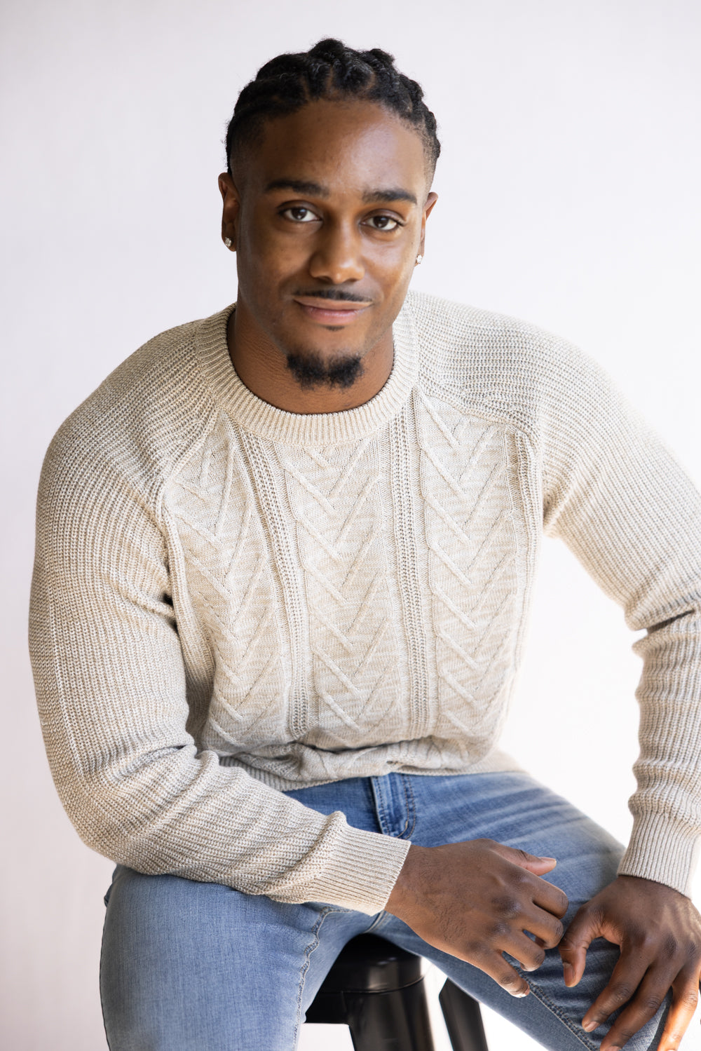 1897 Original Cable Crew Sweater for Men in Oatmeal Heather