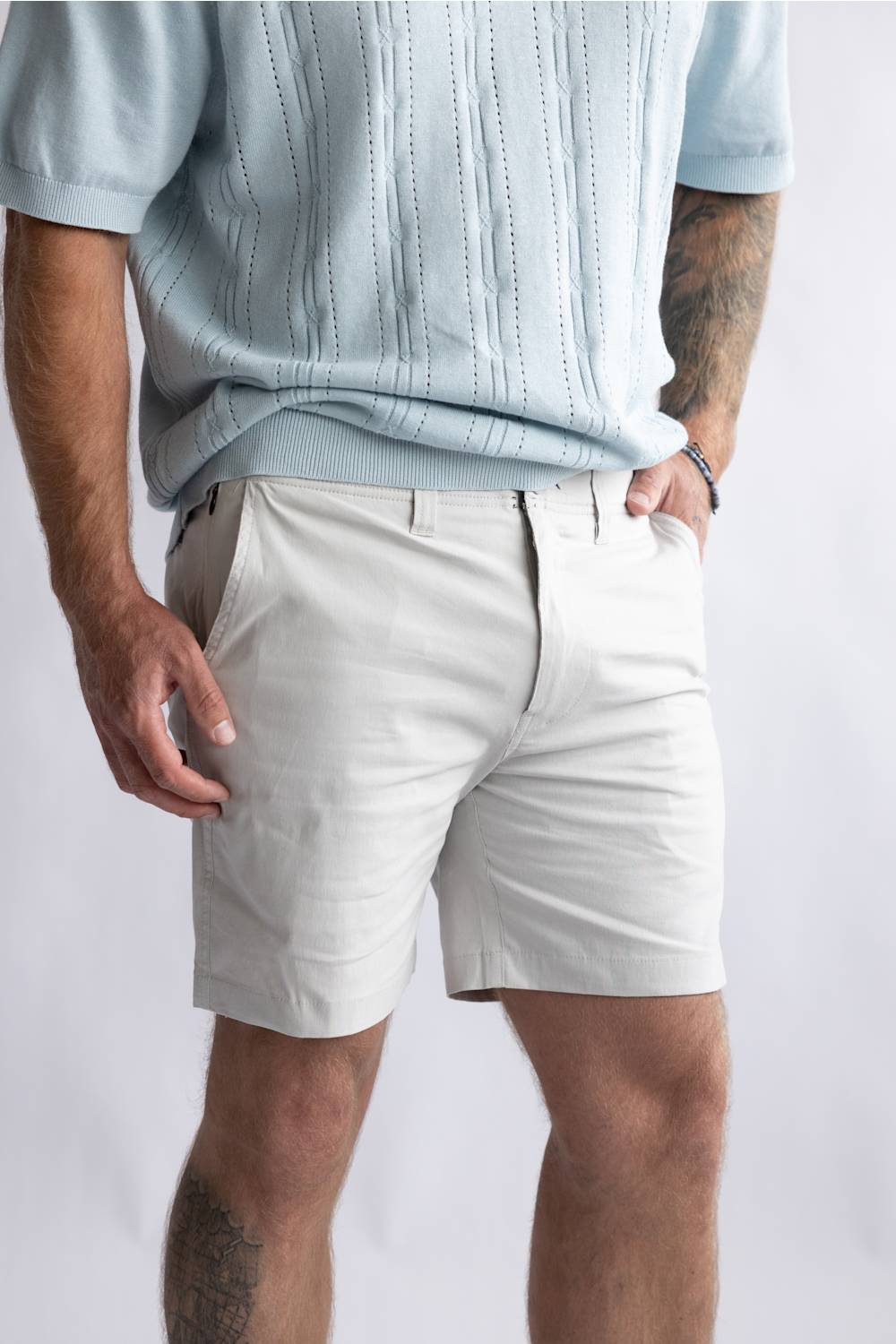 1897 Original Stretch Cotton Shorts for Men in Quiet Gray