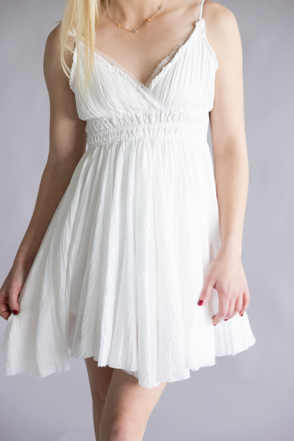 Natilee Slip Mini Dress for Women in White | 4205FK-SNW Glik's Natilee Slip Mini Dress for Women in White | 4205FK-SNW Glik's