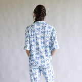 Bow Soft Pajama Set for Women in Blue