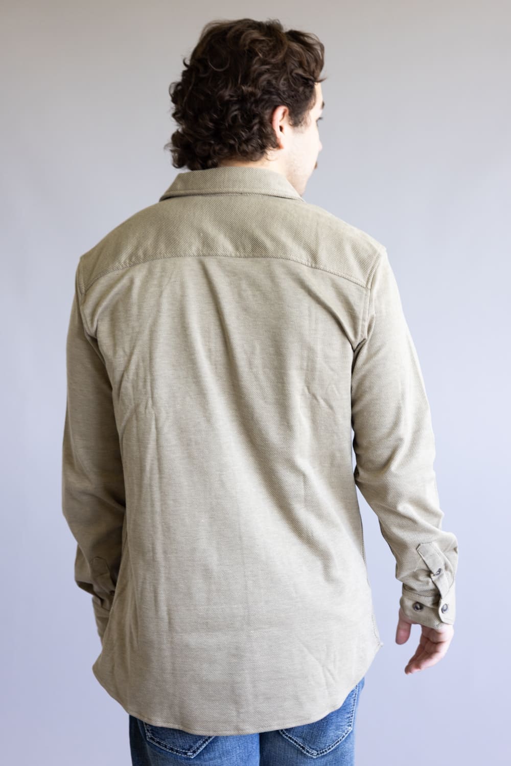 Diagonal Shirt Jacket for Men in Golden Brown