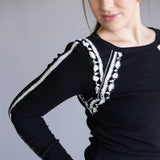 Free People Lost Love Long Sleeve Top for Women in Black