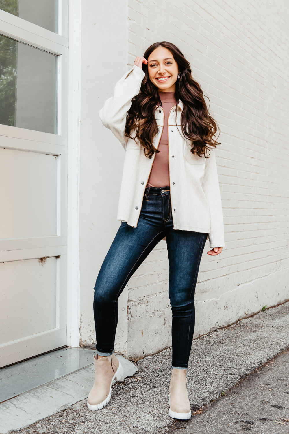 Thread & Supply Angela Button Up Jacket in White | J1166CKNTS