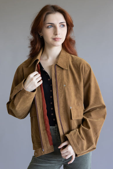 Free People We The Free Blair Vegan Suede Jacket for Women in Caramel Cafe