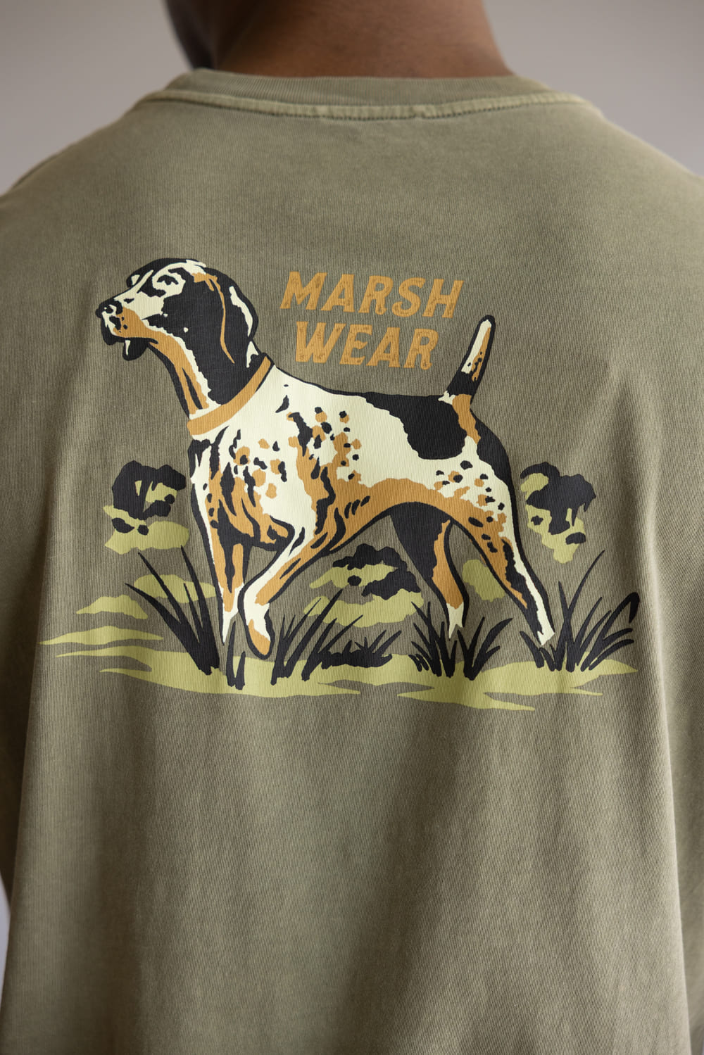 Marsh Wear Heritage Pointer T-Shirt for Men in Vintage Moss