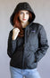 Patagonia Women’s Diamond Quilted Bomber Hoodie Jacket in Black