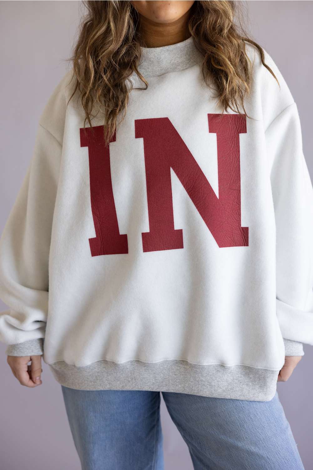 Reversible Indiana Mock Neck Sweatshirt for Women in Light Heather