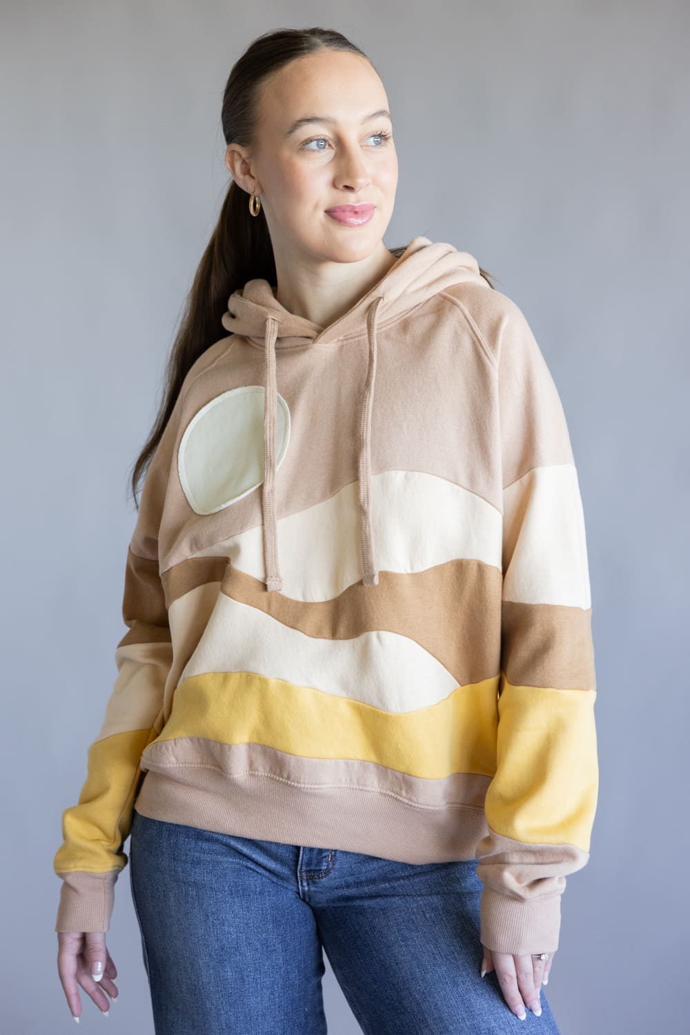 Simply Southern Sun Patch Hoodie for Women in Multi