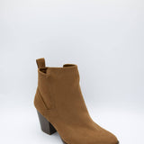 Qupid Shoes Tyson Booties for Women in Maple Brown