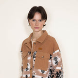 Simply Southern Fuzzy Cordy Shacket with Pockets for Women in Brown