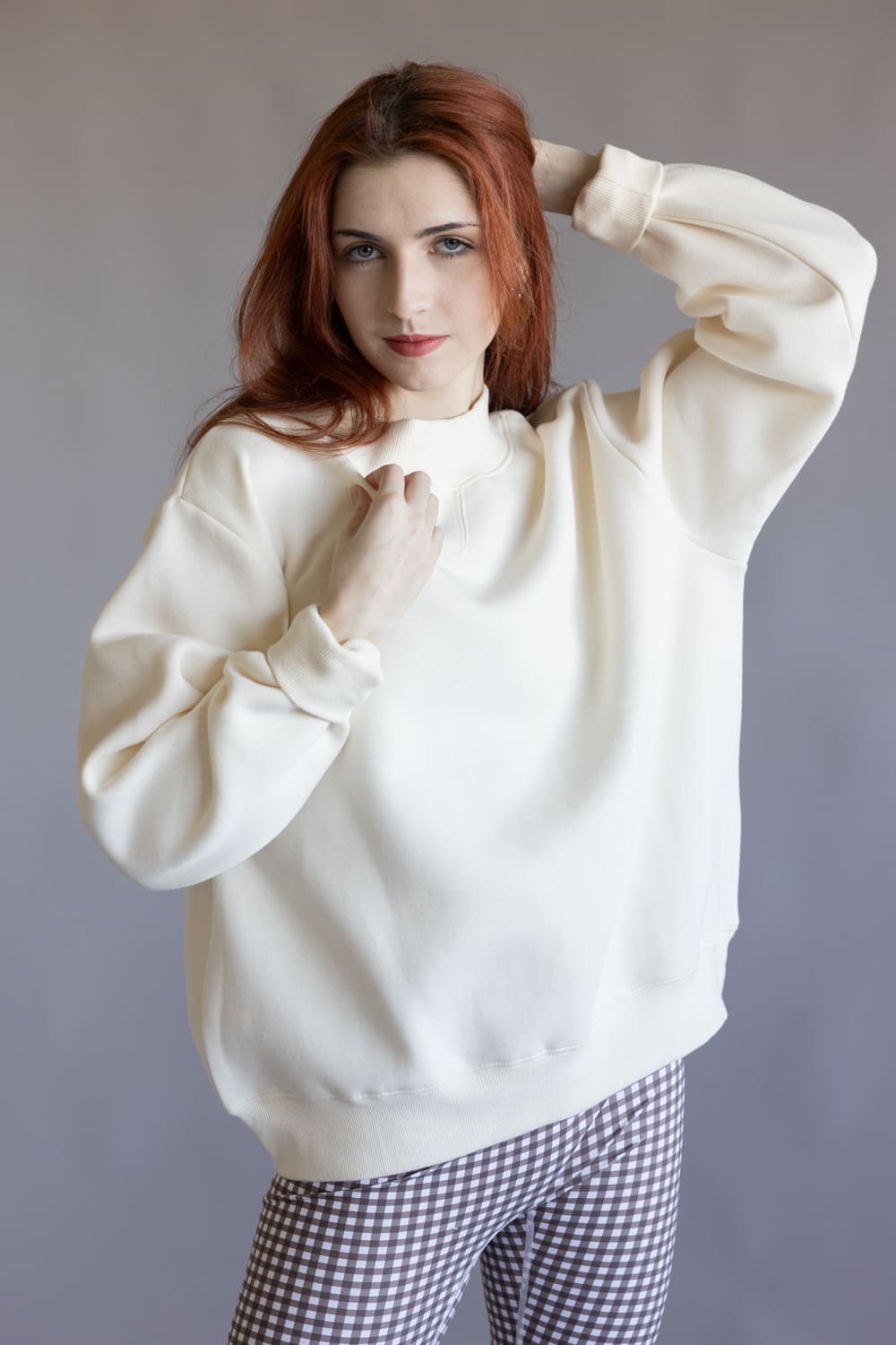 Things Between Mock Neck Pullover for Women in Cream | TBT14112