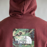 The North Face Camo Box Logo Hoodie for Men in Sumac Red