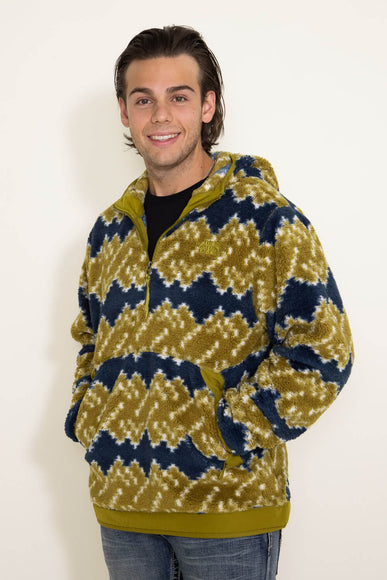 The North Face Campshire Fleece ½ Zip Hoodie for Men in Green/Blue