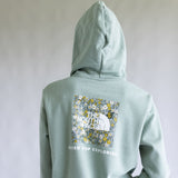 The North Face Evolution Floral Box Hoodie for Women in Slate Moss