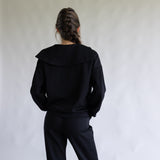 Zip Neck Scuba Set for Women in Black