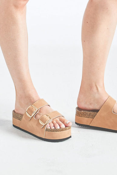 Simply Southern Platform Large Buckle Sandals for Women in Copper