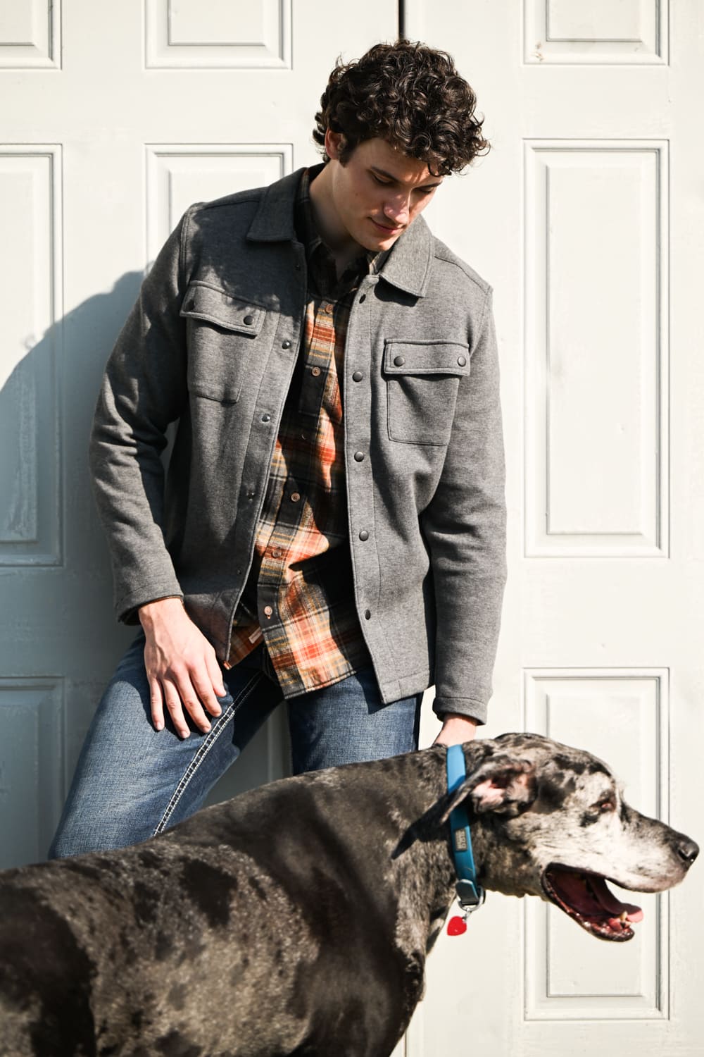 1897 Original Solid Knit Shacket for Men in Charcoal