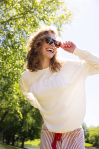 Coastal Fleece Sweatshirt for Women in White