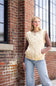 Katydid Garment Washed Quilted Vest for Women in Beige