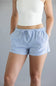 Love Tree Striped Shorts for Women in Blue