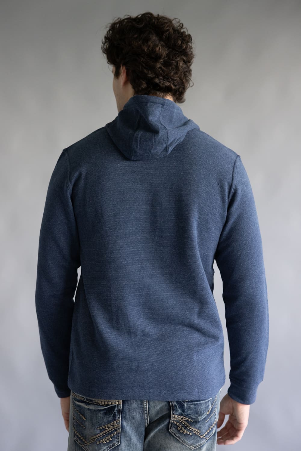 Fleece Lined Hoodie for Men in Navy