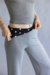 Stripes & Polka Dots Matching Set for Women in Black/Off White | BS412-3-BLACKOFFWHITE