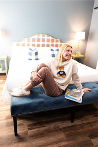 Reflex Bear Chenille Crewneck Sweatshirt for Women in Beige
