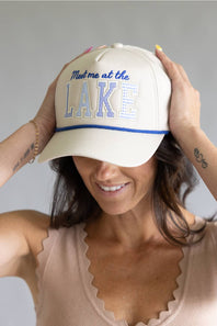 Meet Me at the Lake Trucker Hat for Women in Beige