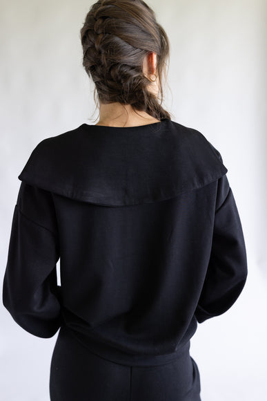 Zip Neck Scuba Set for Women in Black