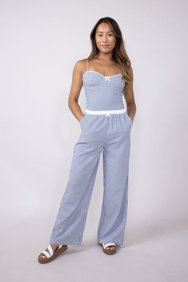 ACOA Pin Stripe Bustier & Pant Set for Women in Blue