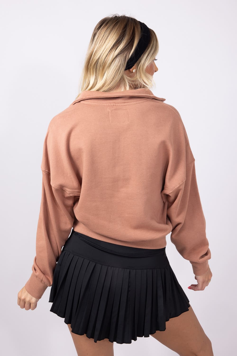 1897 Active ¼ Zip Johnny Collar Pullover for Women in Mocha