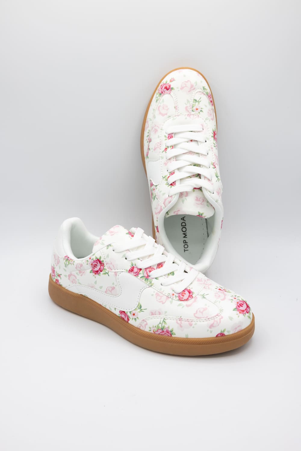 Top Moda Remus Floral Sneakers for Women in White